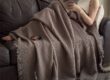 A-Grade Cotton Gauze Blanket with Fringe for Nap and Sofa Throw Use