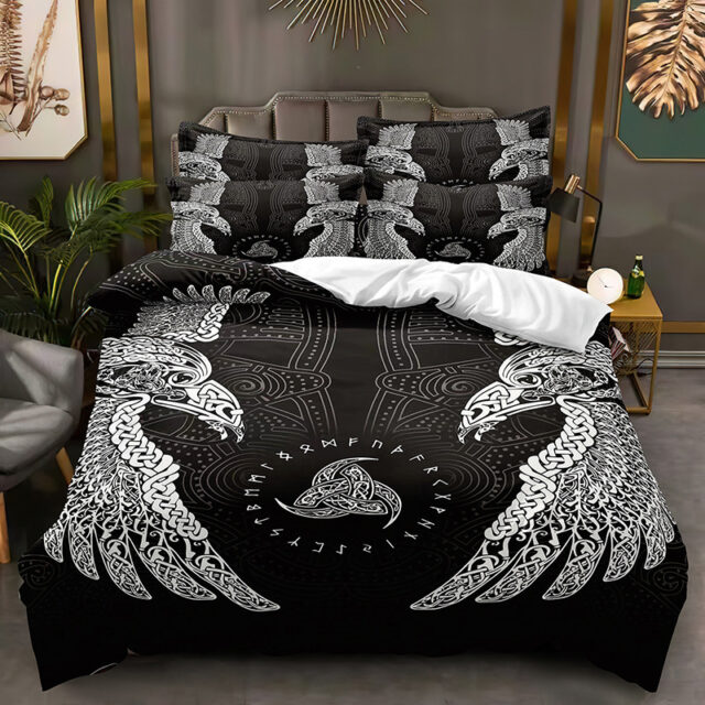 Gothic Style Brushed Microfiber Duvet Cover Set 3PCS Digital Print Bedding Set (1) Gothic Style Microfiber Duvet Cover Set with Digital Printing