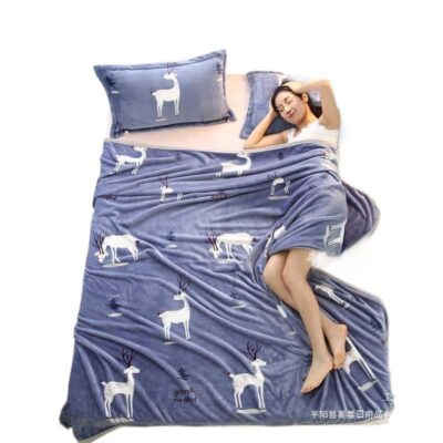 Lightweight Milk Fleece Blanket for Sofa and Office Nap Use
