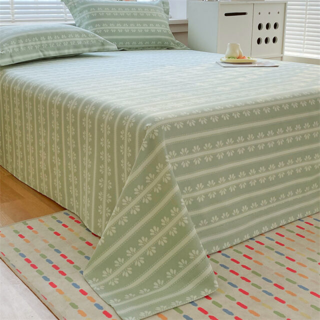 Thick Cotton Linen Bed Sheet for Kang or Double Bed – Summer Use