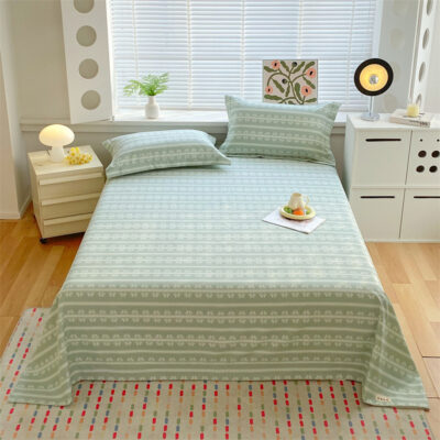 Thick Cotton Linen Bed Sheet for Kang or Double Bed – Summer Use