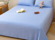 Minimalist Solid Color Washed Cotton Bed Sheet Set for Dorm or Home