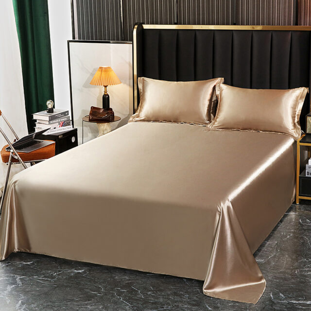 Luxury Smooth Mulberry Silk Bed Sheet for Double and Single Bed