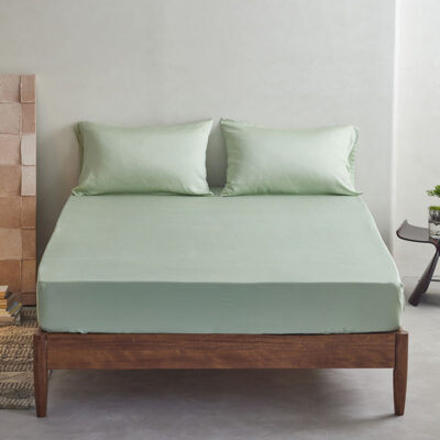 Solid color breathable fitted sheet factory supply