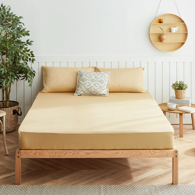 Solid color breathable fitted sheet factory supply