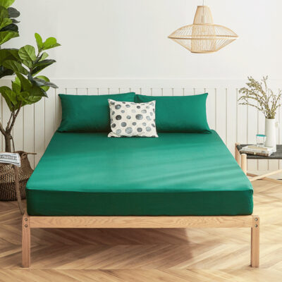 Solid color breathable fitted sheet factory supply