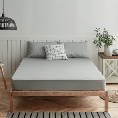 Solid color breathable fitted sheet factory supply