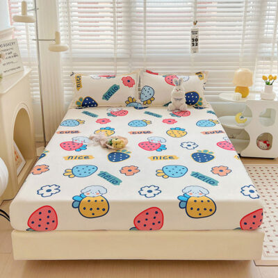 Custom large bed linen fitted sheet wholesale