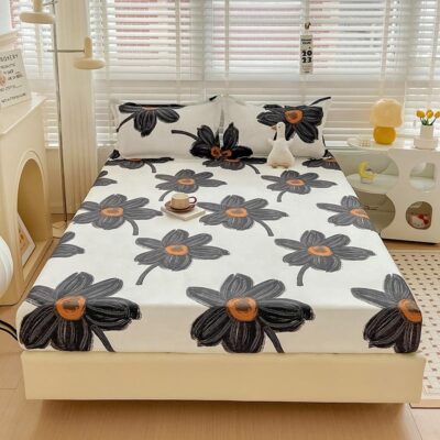 Custom large bed linen fitted sheet wholesale