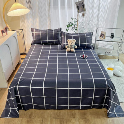 Wholesale grid pattern large bed sheet supplier