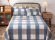 Wholesale grid pattern large bed sheet supplier