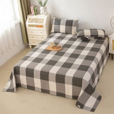 Wholesale grid pattern large bed sheet supplier