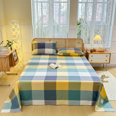 Wholesale grid pattern large bed sheet supplier
