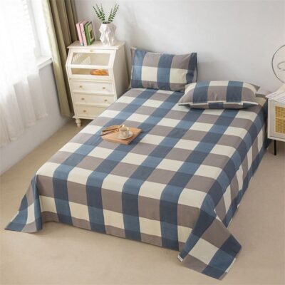 Wholesale grid pattern large bed sheet supplier