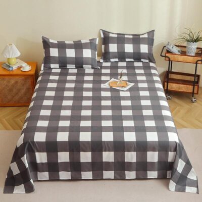 Wholesale grid pattern large bed sheet supplier