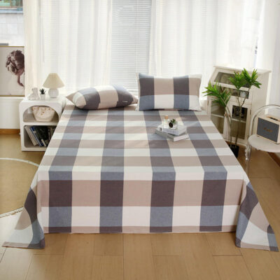 Wholesale grid pattern large bed sheet supplier