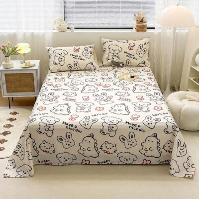 High-quality printed bed linen bed sheet custom design