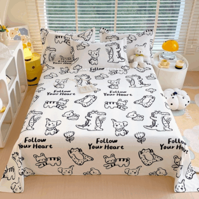 High-quality printed bed linen bed sheet custom design