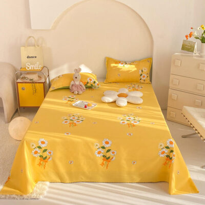 Soft fiber bed linen bed sheet wholesale