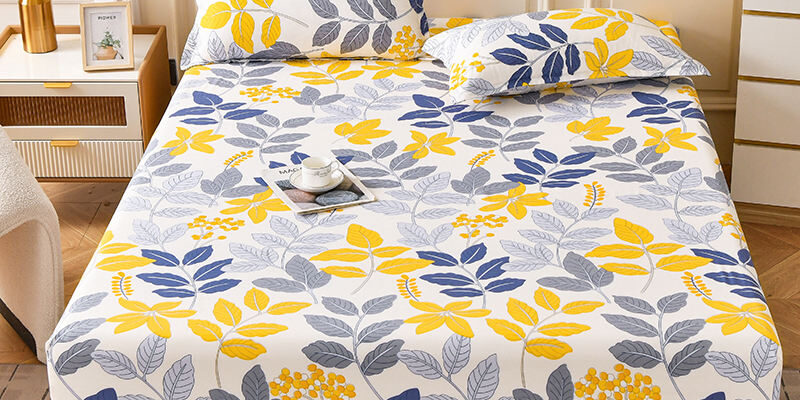 Large Printed Fitted Sheet with Modern Patterns (1) Large Printed Bed Linen Fitted Sheet Manufacturer