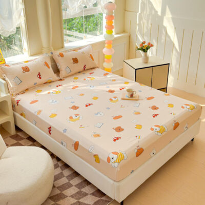 Brushed Microfiber Printed Bed Linen Fitted Sheet Factory
