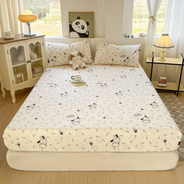 Washable Cartoon Printed Fitted Sheet for Kids and Home Bedrooms (5) Washable Breathable Cartoon Printed Fitted Sheet Supplier